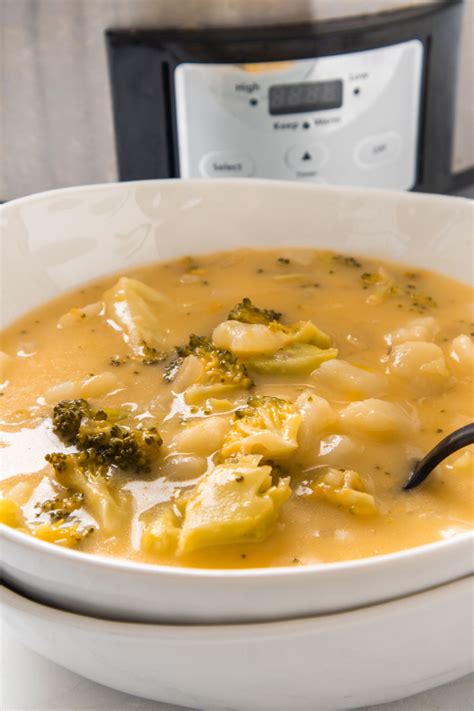 Slow Cooker Potato Broccoli Cheese Soup 4 Hours Brooklyn Farm Girl