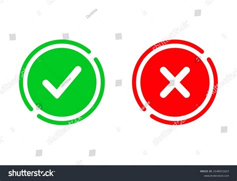 Yes No Icon Green Tick Symbol Stock Vector (Royalty Free) 2148311627 ...