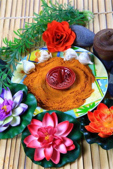 Indian Turmeric Ritual Stock Image Image Of Wooden Lotus 20552831