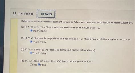 Solved 23 [ 1 Points Details Determine Whether Each