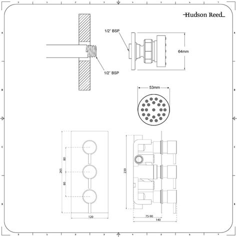 Kit de Douche Thermostatique Encastrable Pommeau Plafond Ø 40cm Buses