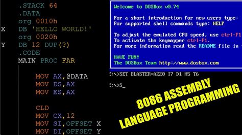 An 8086 Assembly Language Program To Display Hello World On Screen