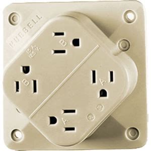 HUBBELL WIRING DEVICE HBL420 20A 4 PLEX Receptacle 125VAC BROWN