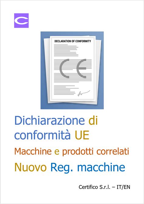 Modello Di Dichiarazione Di Conformit Ue Regolamento Macchine