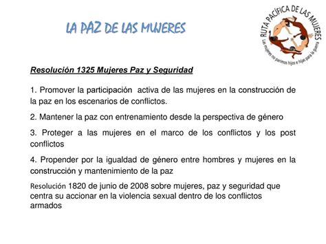 LA PAZ CON LAS MUJERES SI VA Ppt Descargar