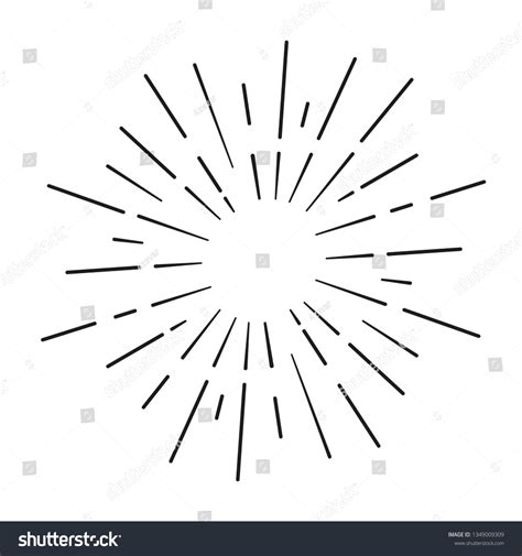 Sun Rays Hand Drawn Linear Drawing Stock Vector (Royalty Free) 1349009309