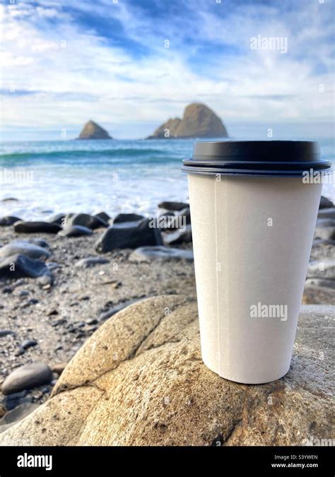 Coffee On The Beach Stock Photo Alamy