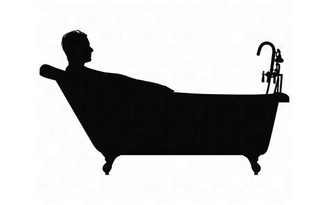 Man Taking A Bath Bathtub Svg Dxf Png Eps Cricut Silhouette By