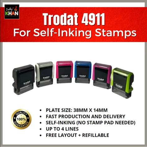 Cod Trodat Self Inking Personalized Stamp With Free Layout For