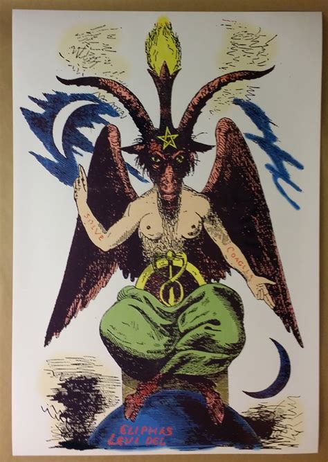 Baphomet Color Satanic Worship Poster Full Size 36 X Etsy