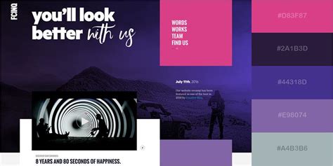 An Image Of A Web Page With Different Colors