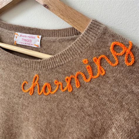 Customized Embroidered Cashmere Sweater For Women Lightweight Etsy