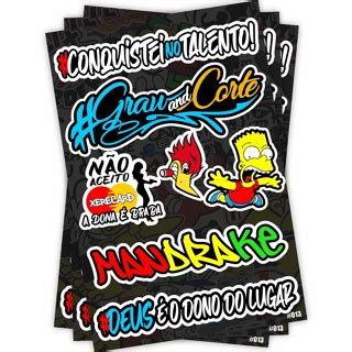 Cartela De Adesivos Para Carro Moto Ou Bike Sticker Notebook Bicicleta