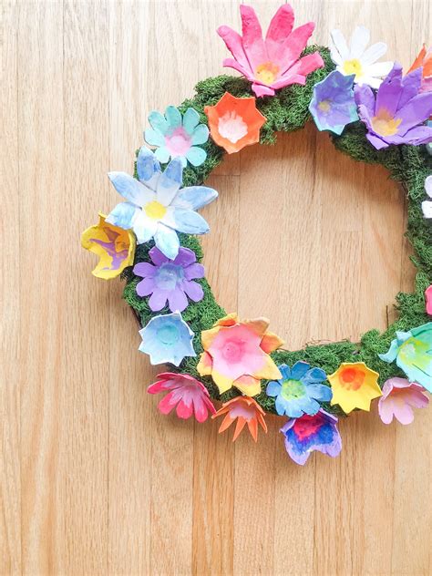 Diy Flower Wreath How To Make Beautiful Egg Carton Flowers Making