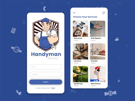 Handyman Services App Design Concept Handyman Services App