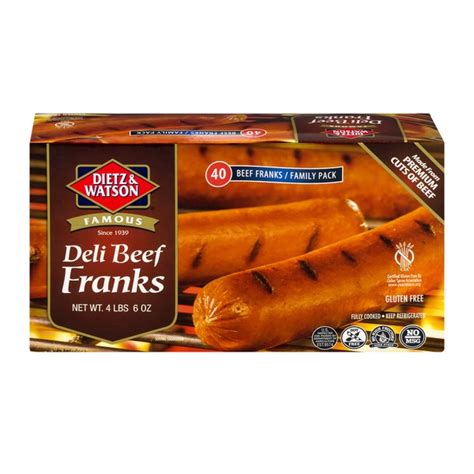 Dietz And Watson Deli Beef Franks 40 Ct 70 Oz Instacart