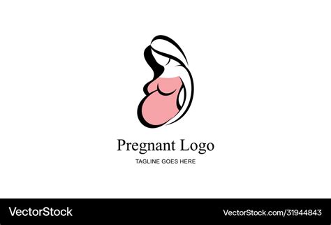 Pregnant Woman Logo Design Royalty Free Vector Image