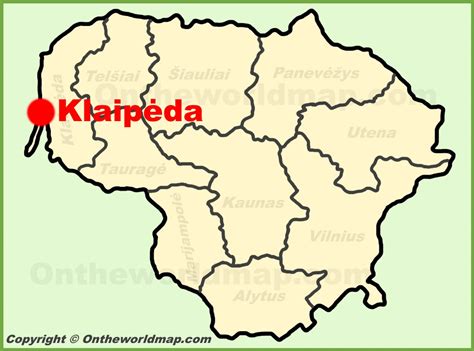 Klaipėda location on the Lithuania Map - Ontheworldmap.com