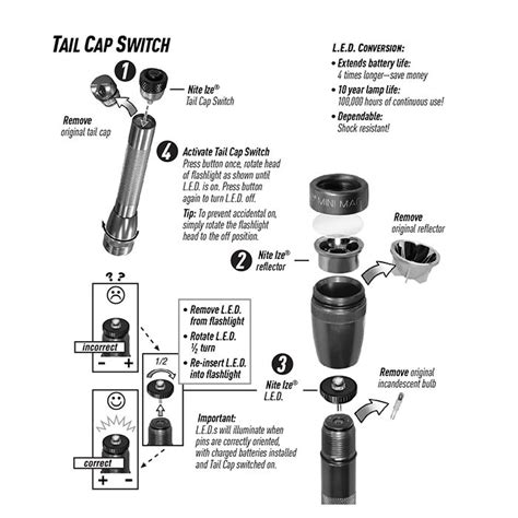 Led Upgrade Combo Ii Fits Aa Mini Maglite 30 Lumens