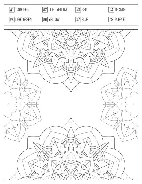 Free Printable Color By Number Mandala