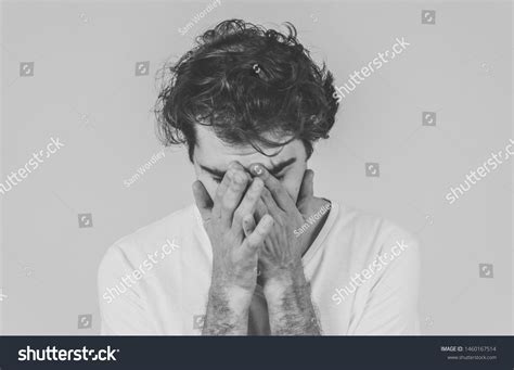 Portrait Young Sad Man Crying Emotional Stock Photo (Edit Now) 1460167514