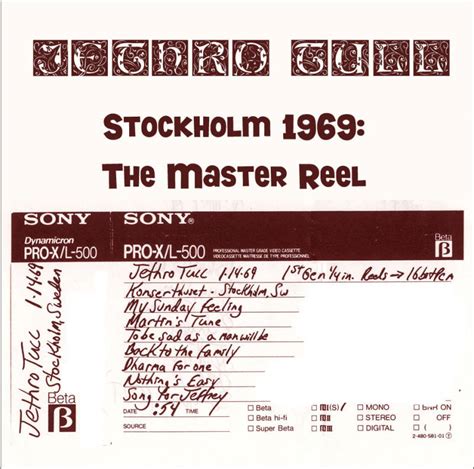 Jethro Tull Sweden Stockholm The Master Reel