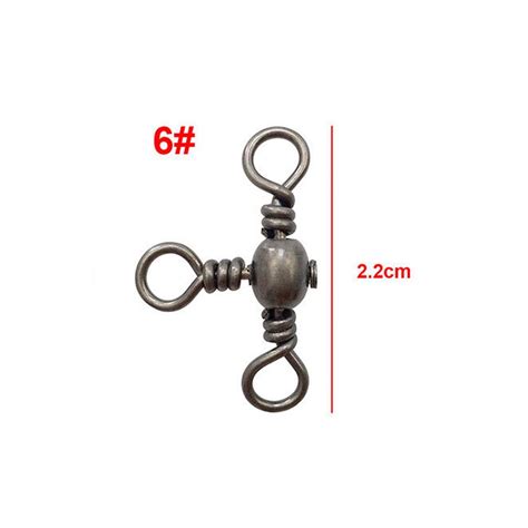 Buy 15pcs 3 Way Barrel Cross Line Fishing Swivel With Solid Ring Brass