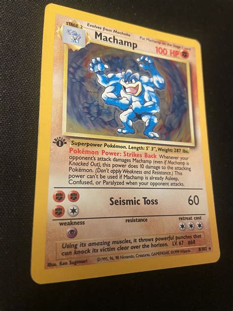 Pok Mon Tcg Machamp Base Set Holo St Edition Holo Rare Ebay