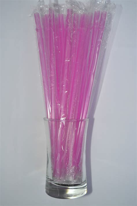 Pastel Pink Reusable Replacement Straws Solid Plastic Acrylics 9” Rings