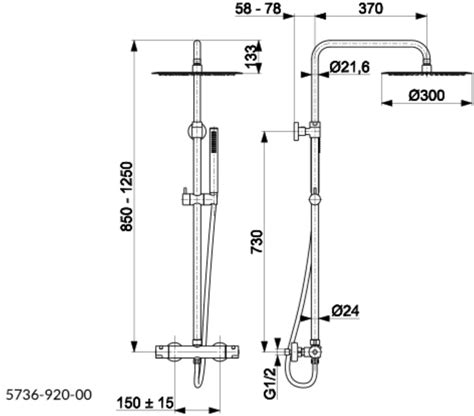 Kfa Moza Black Premium Rainshower Set With A Thermostatic Shower Mixer