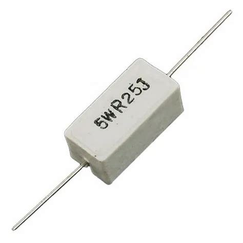 0 5 Ohm White Ceramic Encased Axial Wire Wound Resistors For