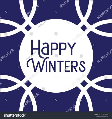 Vector Happy Winters Blue Poster Card Stock Vector Royalty Free