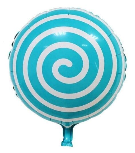 Inch Lollipop Round Shaped Foil Balloon Blue Party My Malaysia