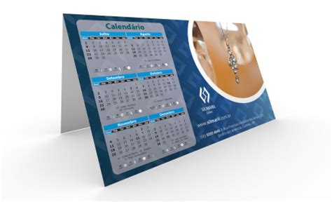 Calendário de Mesa PVC Display Calendário Atual Card