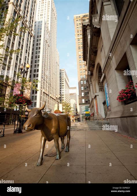 A Statue Of A Cow At The Chicago Cultural Center Commemorating The