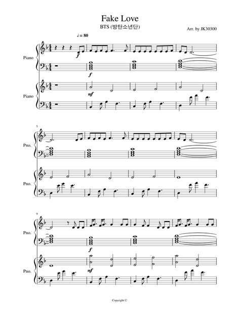 Fake Love By Bts Sheet Music For Piano Download Free In Pdf Or Midi