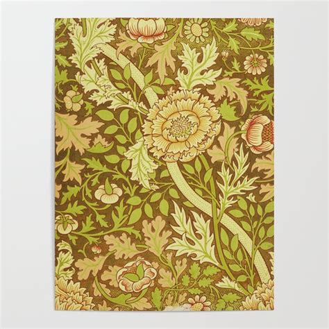 William Morris Wallpaper Sample With Flowers Poster By