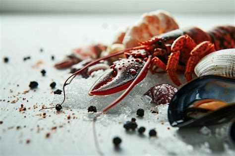 Premium Photo Seafood On A White Background Lobster Fish Shellfish