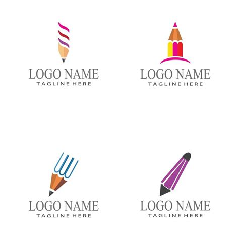 Pencil Logo Template Vector Symbol Design Vector Art At Vecteezy