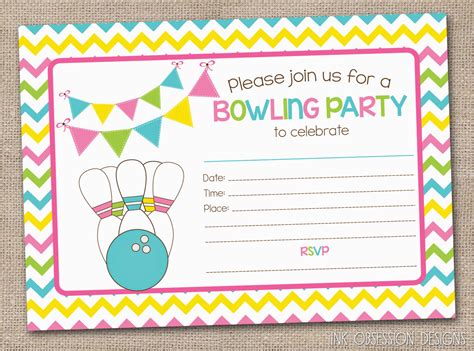 Fillable Birthday Invitations Free Printable Bowling Party Invitation