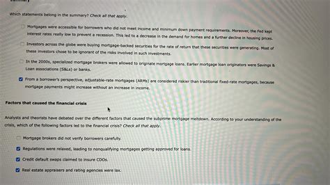 Solved Which Statements Belong In The Summary Check All Chegg