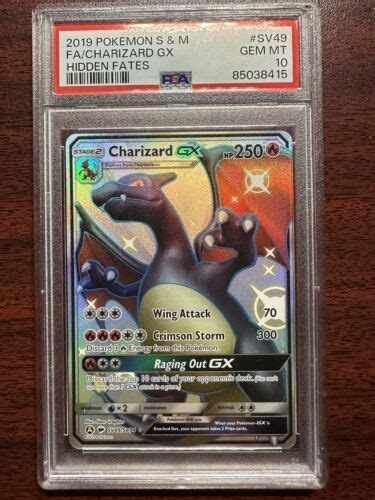 Pokemon Hidden Fates Sv Charizard Gx Shiny Holo Rare Psa Ebay