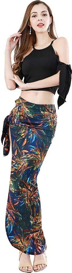 Royal Smeela Crop Top And Floral Print Skirt Belly Dance Skirt Top Set