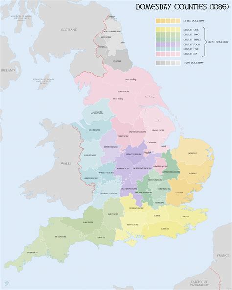 Map of Domesday Book Circuits (Illustration) - World History Encyclopedia