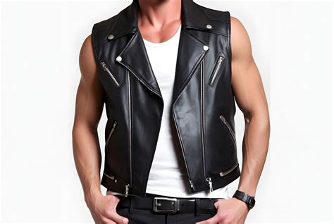 Handmade Leather Vest Mens Biker Black Leather Waistcoat Genuine Cow Leather Vest Motorbike