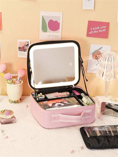 Travel Makeup Bag With Led Mirror Cosmetic Bag Organizer Bag Makeup