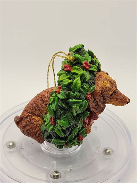 Vintage Danbury Mint Dachshund Bursting Outside A Christmas Etsy