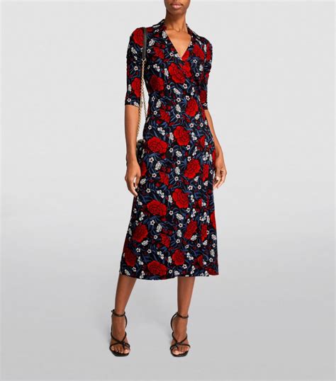 Womens DVF Diane Von Furstenberg Multi Floral Abigail Wrap Dress