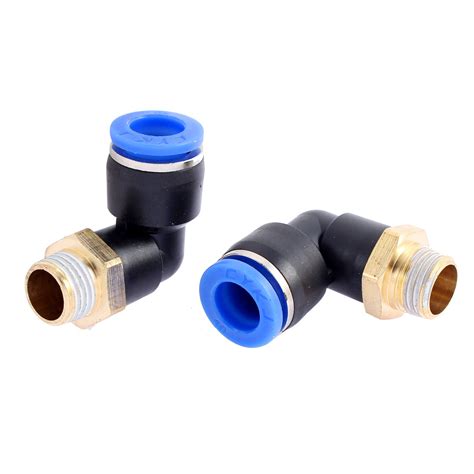 2 Pcs 1 4BSP Male To 10mm Tube Elbow Connectors Quick Connect Fittings