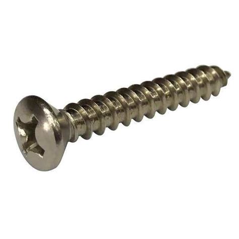 Zoro Select Sheet Metal Screw X In Plain Stainless